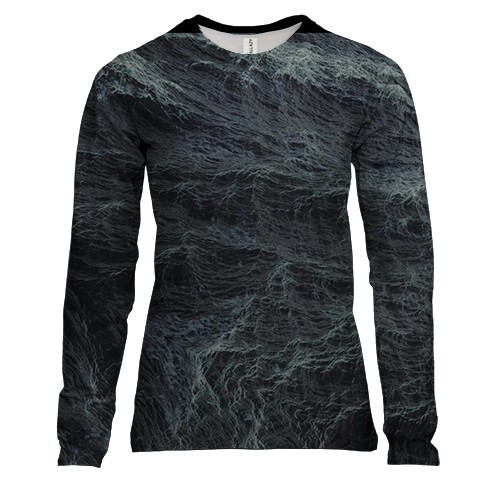 Жіночий 3D лонгслів з морськими хвилями