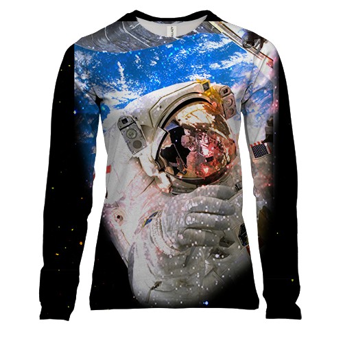 Женский 3D лонгслив с астронавтом