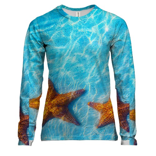Женский 3D лонгслив с морской звездой