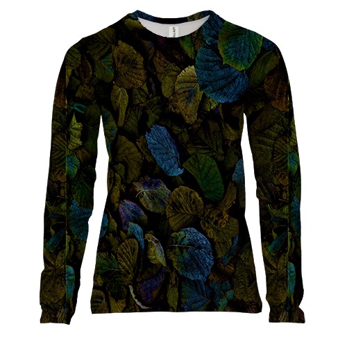Женский 3D лонгслив с красочной листвой