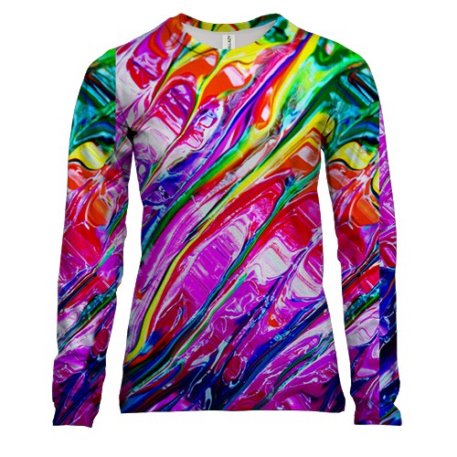 Жіночий 3D лонгслів з масляною фарбою