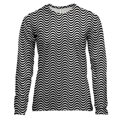 Женский 3D лонгслив с волнами иллюзиями