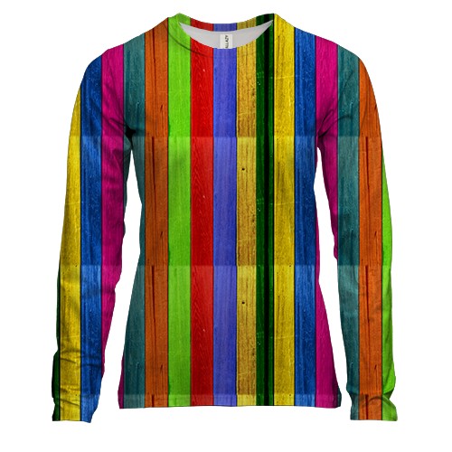 Женский 3D лонгслив с разноцветным деревом