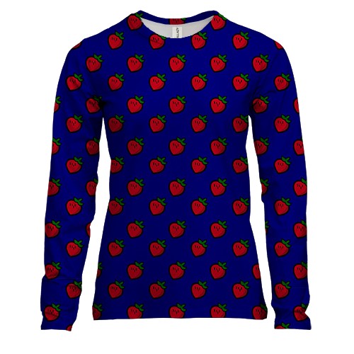 Женский 3D лонгслив с клубничками