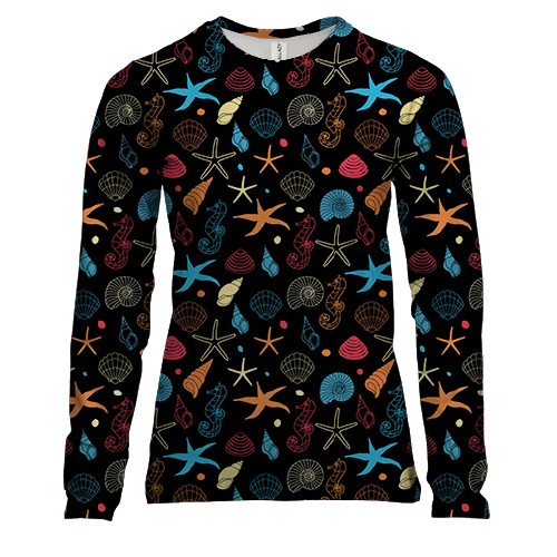 Жіночий 3D лонгслів з морським орнаментом