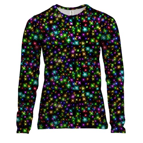Женский 3D лонгслив с разноцветными лучами света