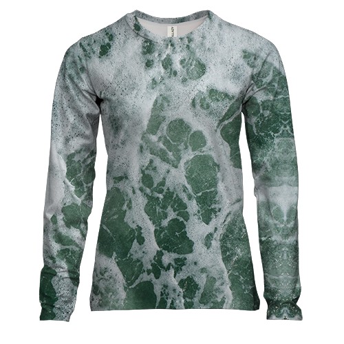 Женский 3D лонгслив с океанскими волнами