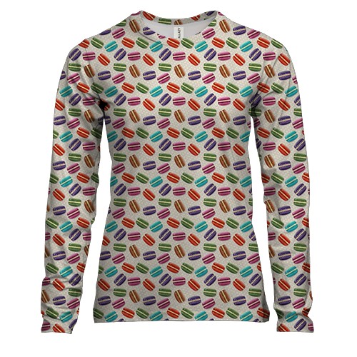 Женский 3D лонгслив с пончиками