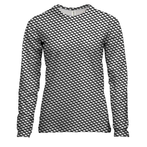 Женский 3D лонгслив с объемными кубами 2