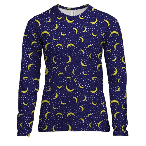 Женский 3D лонгслив с ночной луной