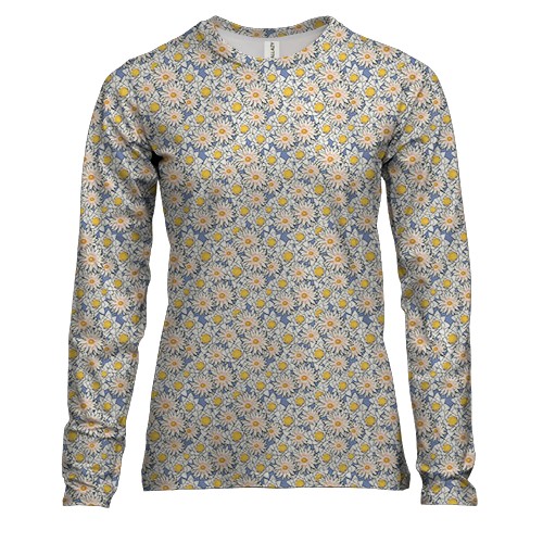 Женский 3D лонгслив с ромашками