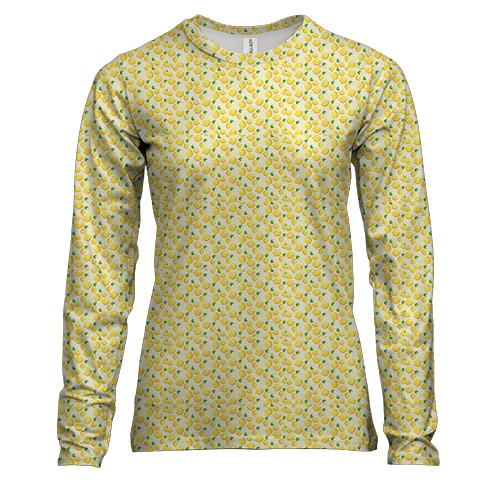 Жіночий 3D лонгслів з лимонами (2)