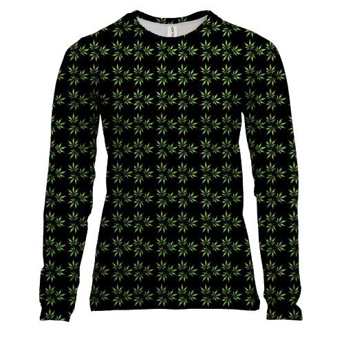 Женский 3D лонгслив с коноплей