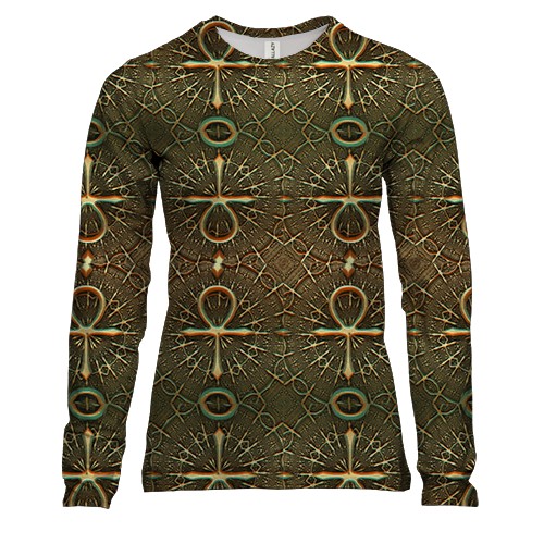 Женский 3D лонгслив с египетским Анхом