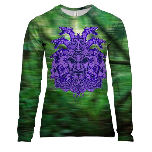 Женский 3D лонгслив со статуей Майя