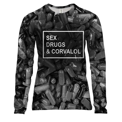 Женский 3D лонгслив Sex Drugs Corvalol