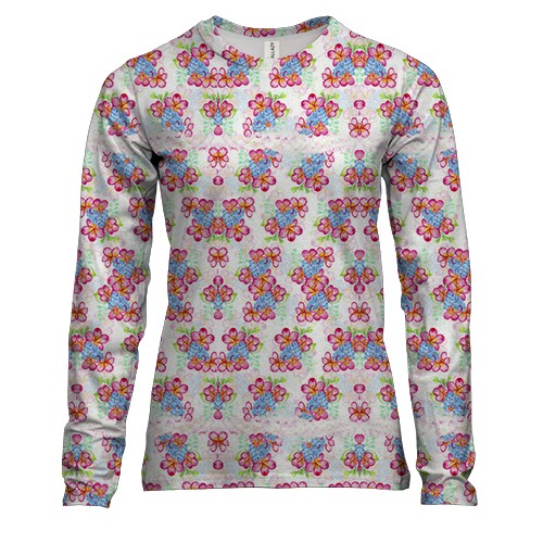 Женский 3D лонгслив с цветочками