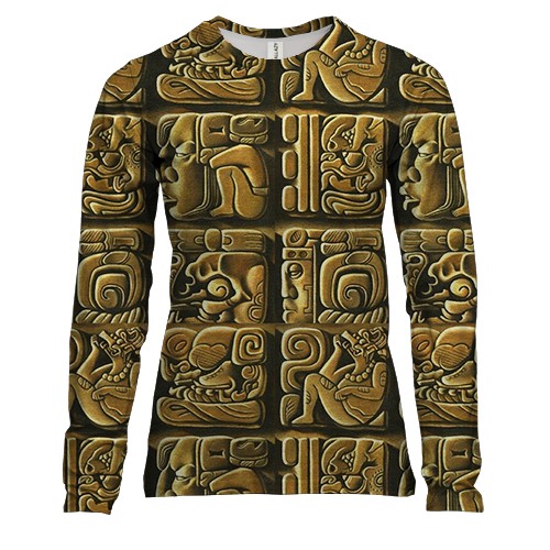 Жіночий 3D лонгслів з писемністю Майя