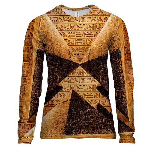 Женский 3D лонгслив с Египетскими пирамидами