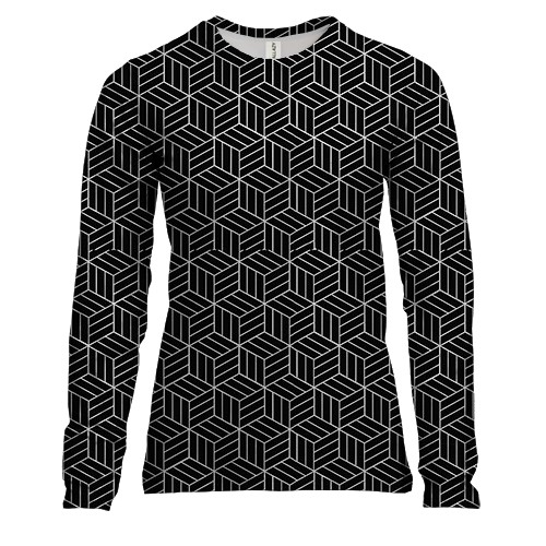 Женский 3D лонгслив с кубами (2)