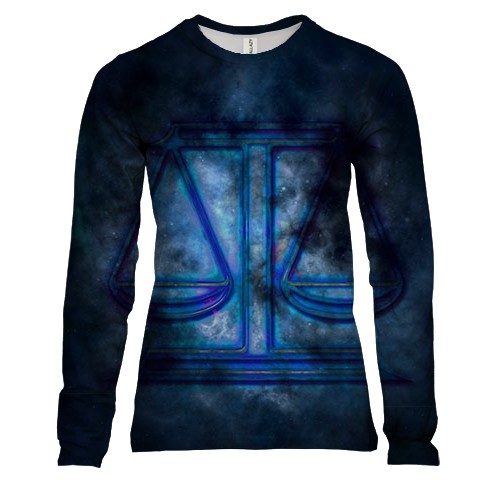 Женский 3D лонгслив со знаком зодиака - Весы