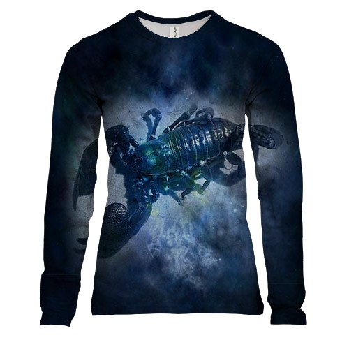 Жіночий 3D лонгслів зі знаком зодіаку - Скорпіон