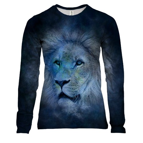Женский 3D лонгслив со знаком зодиака - Лев