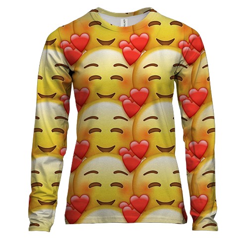 Жіночий 3D лонгслів з закоханим емодзі