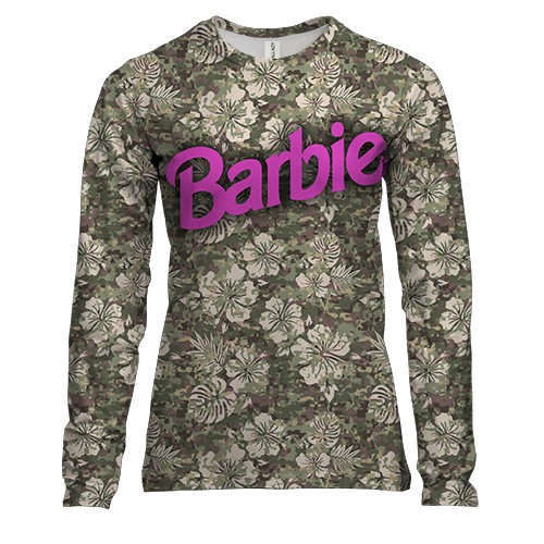 Женский 3D лонгслив с надписью "Барби"