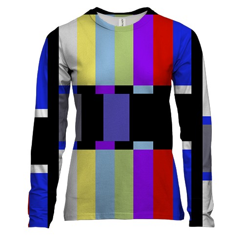 Жіночий 3D лонгслів с помехами телевизора