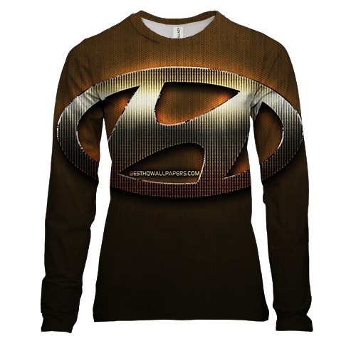 Жіночий 3D лонгслів з золотим лого Hyundai