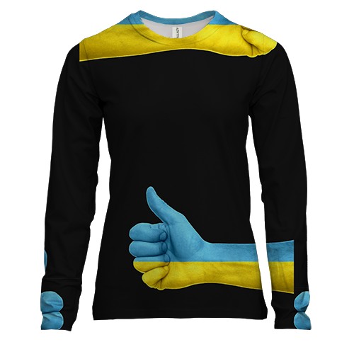 Женский 3D лонгслив с украинским лайком