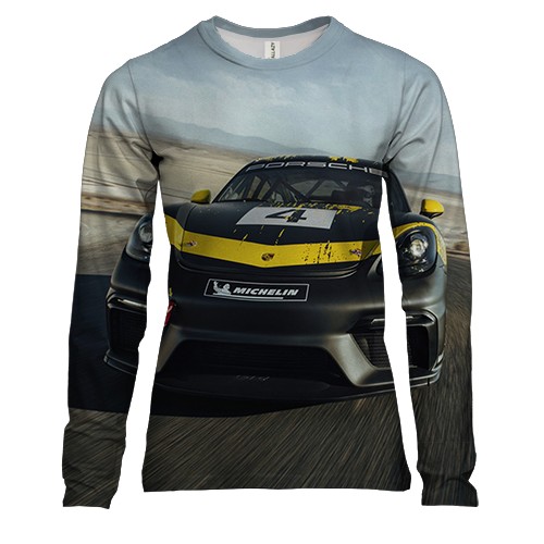 Женский 3D лонгслив с гоночным Porsche