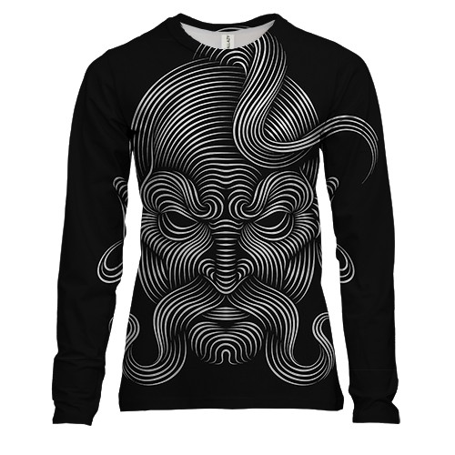 Жіночий 3D лонгслів з портретом козака