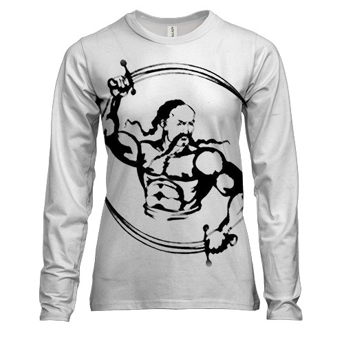 Жіночий 3D лонгслів Козак з мечами