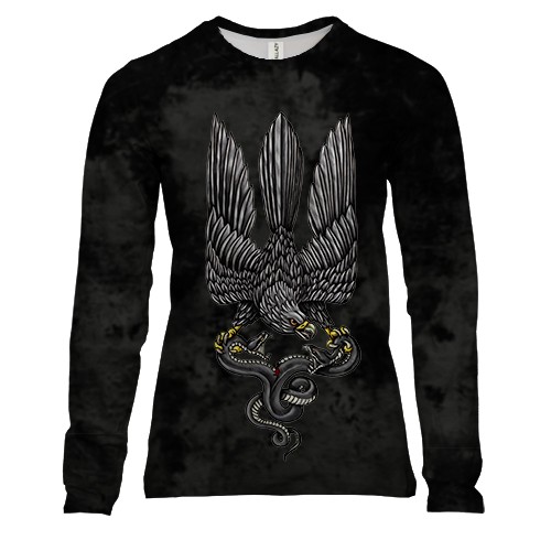 Жіночий 3D лонгслів з птицею гербом України