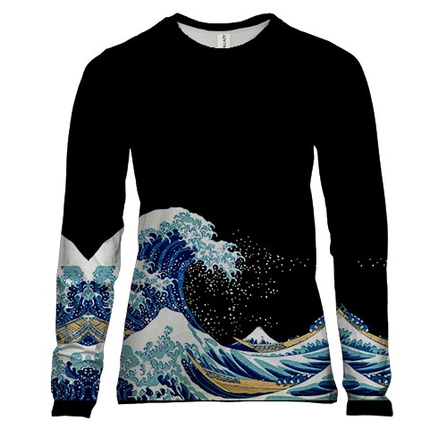 Женский 3D лонгслив с волнами