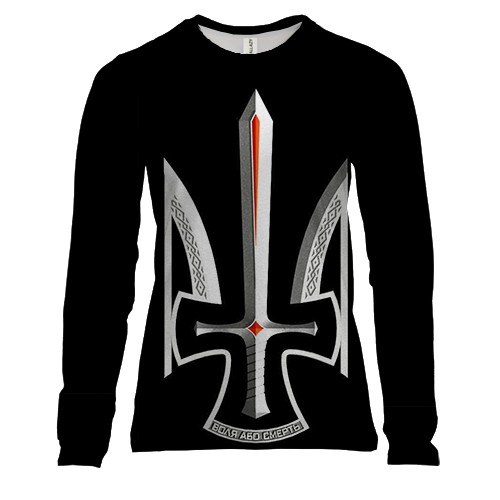 Женский 3D лонгслив с гербом Украины и мечом
