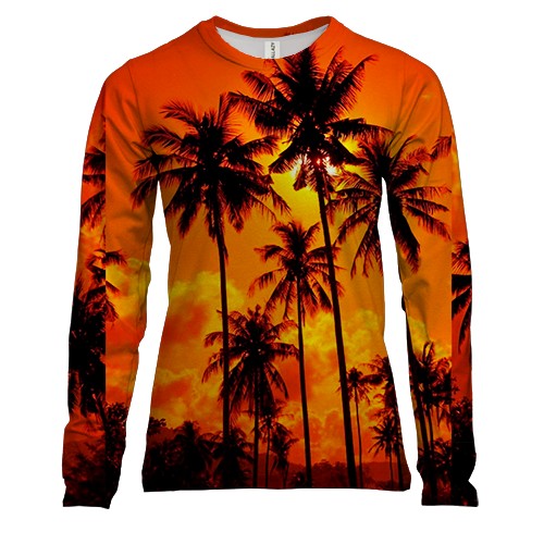 Женский 3D лонгслив Закат в Тайланде
