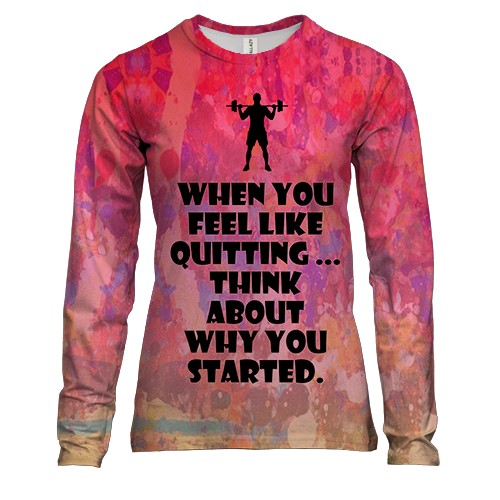 Женский 3D лонгслив Прежде чем бросить - подумай, для чего ты на