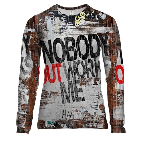 Женский 3D лонгслив Nobody outworks me