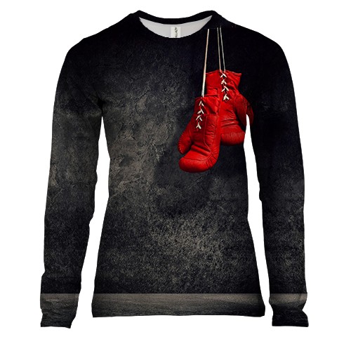 Женский 3D лонгслив Боксерские перчатки