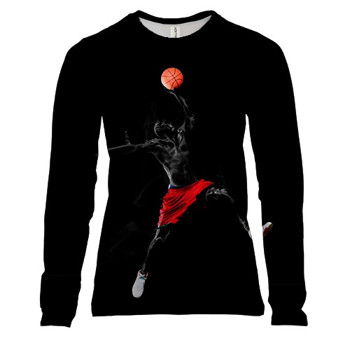 Жіночий 3D лонгслів з баскетболістом