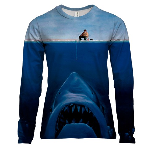 Женский 3D лонгслив Рыбак и акула
