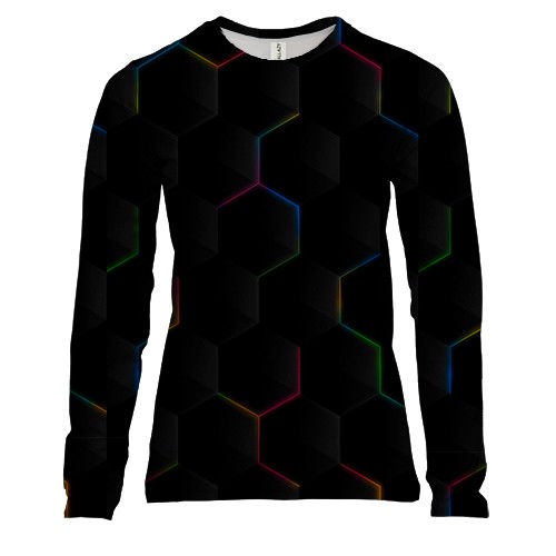 Женский 3D лонгслив с цветной броней