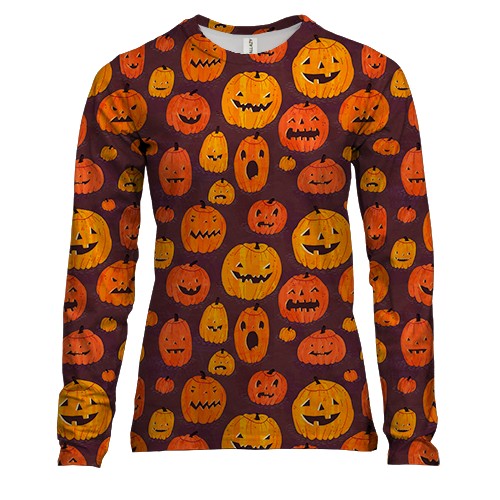 Жіночий 3D лонгслів з гарбузами