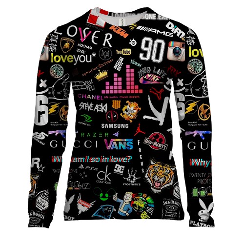 Жіночий 3D лонгслів з брендами