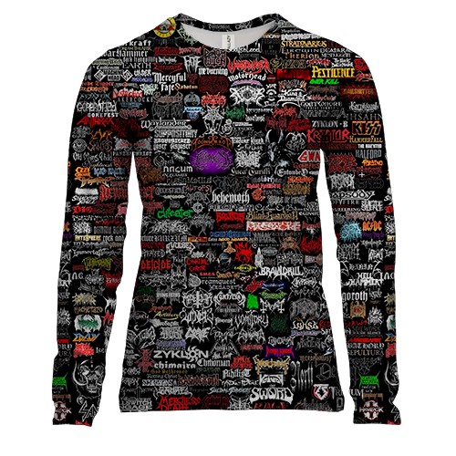 Жіночий 3D лонгслів з музичними гуртами (2)