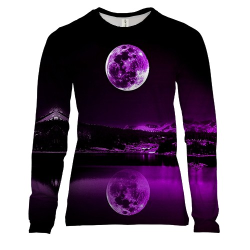 Женский 3D лонгслив с тропическим закатом (2)