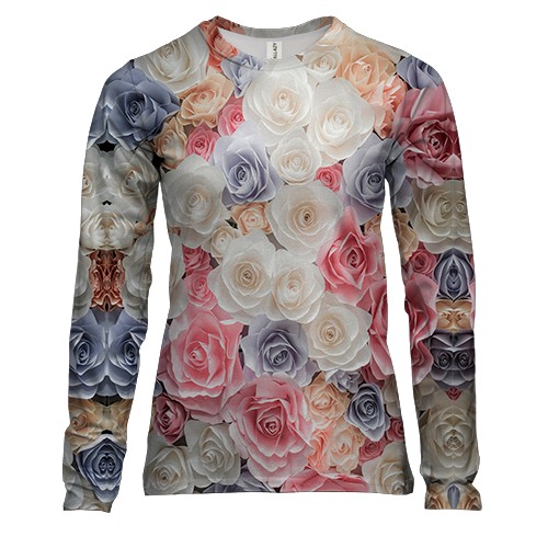 Жіночий 3D лонгслів з трояндами